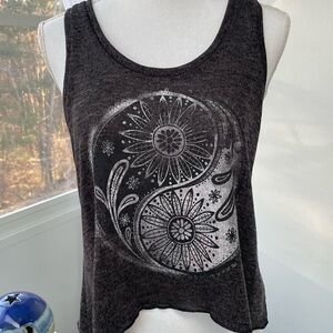Women's Black Graphic Tank Top